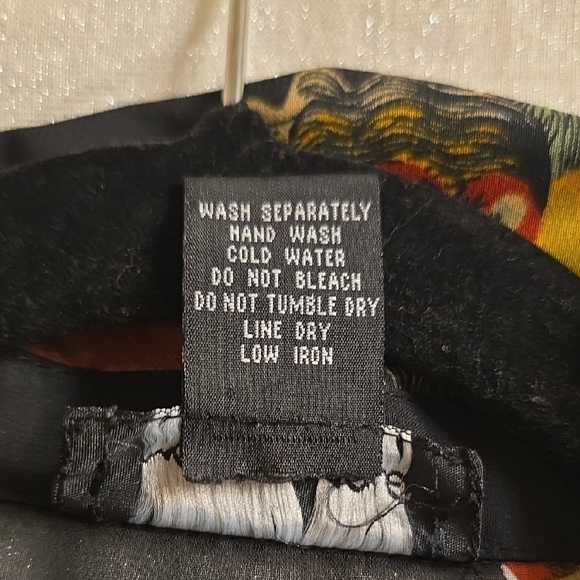 MORGAN COLE Black and Orange 3/4 Sleeve Silk Blouse - Picture 10 of 12